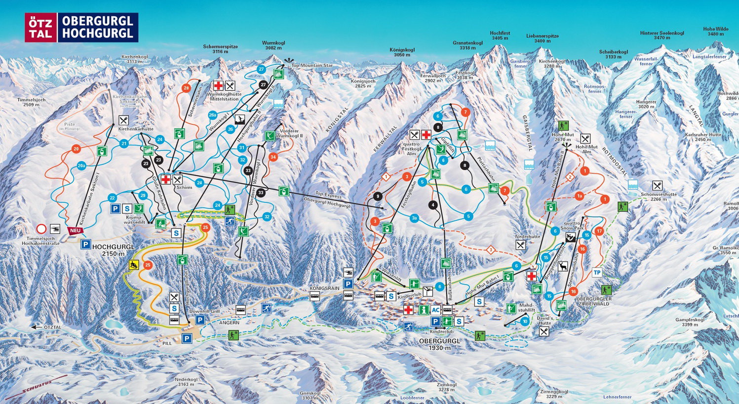 Az új lift helye a térkép bal oldalán