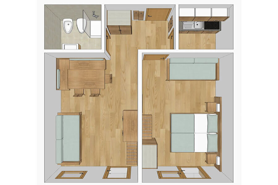 Cirmolo 50 m²-es apartman