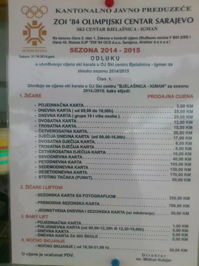 az árakat 2vel kell osztani, akkor euro (1KM 150ft)