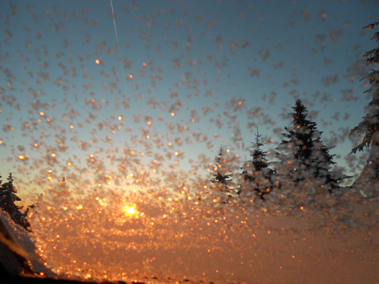 Napfelkelte a jégvirágon át