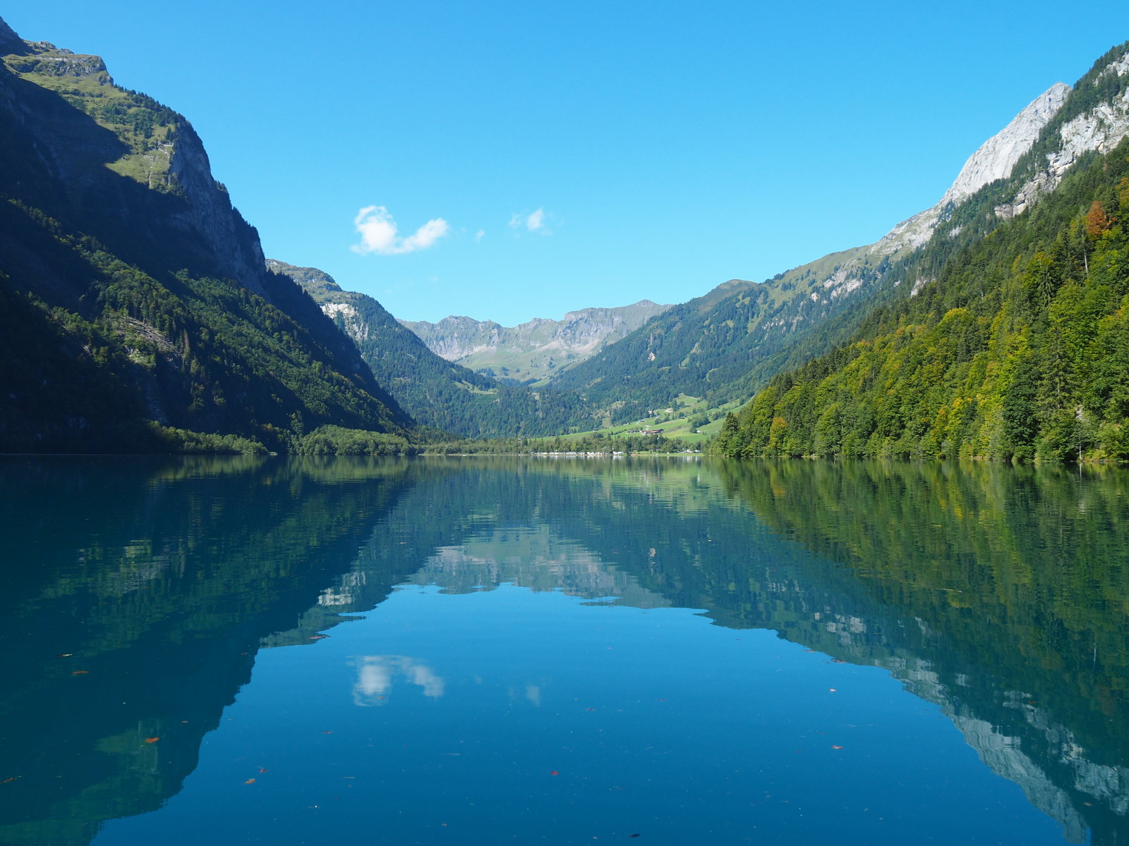 szélcsend volt a tavon a tükörkép jól látszik