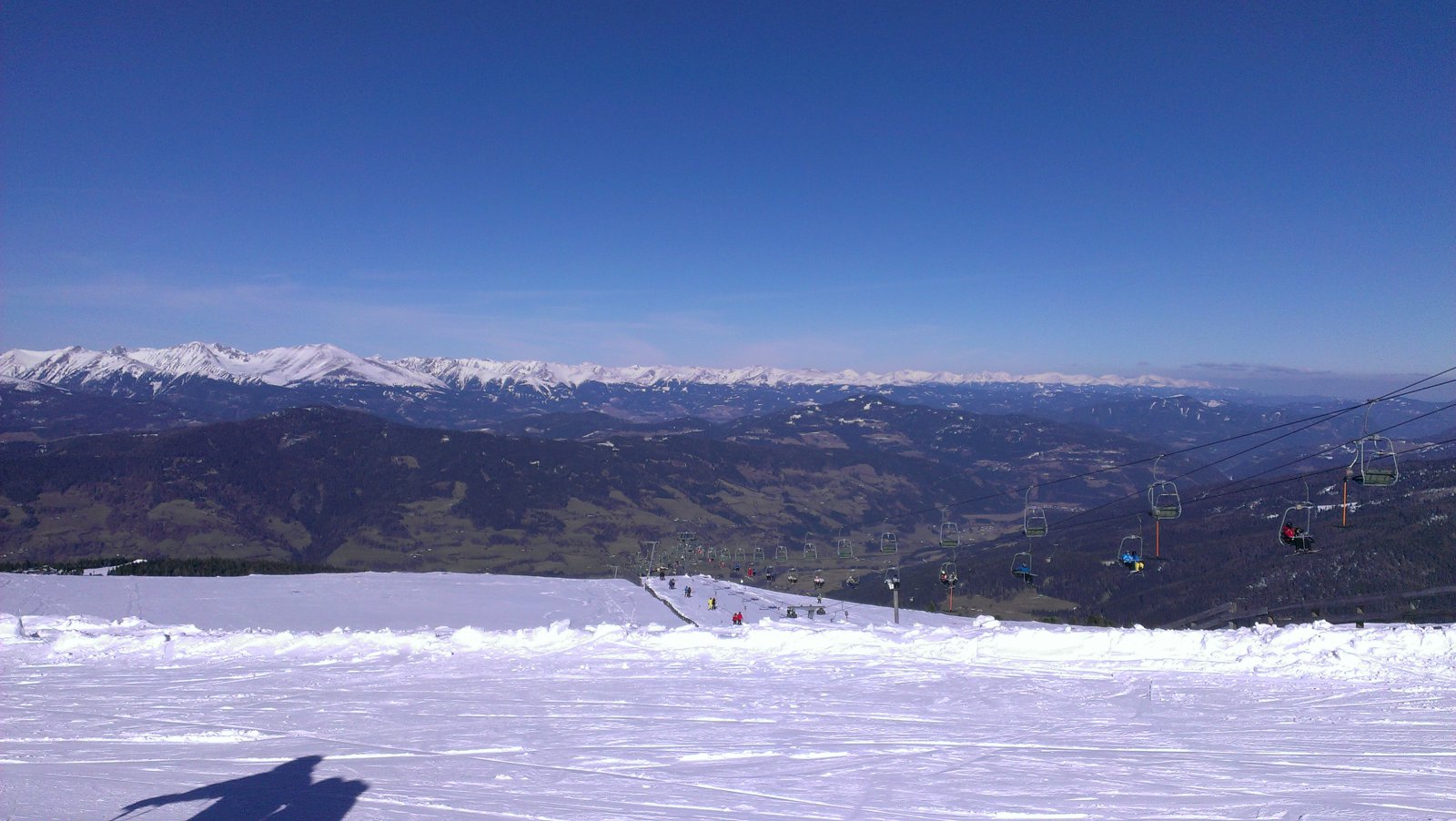 Kétülésés J felvonó vége