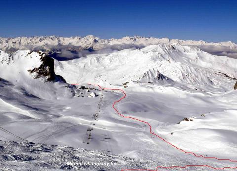 az egyik pálya nyomvonala