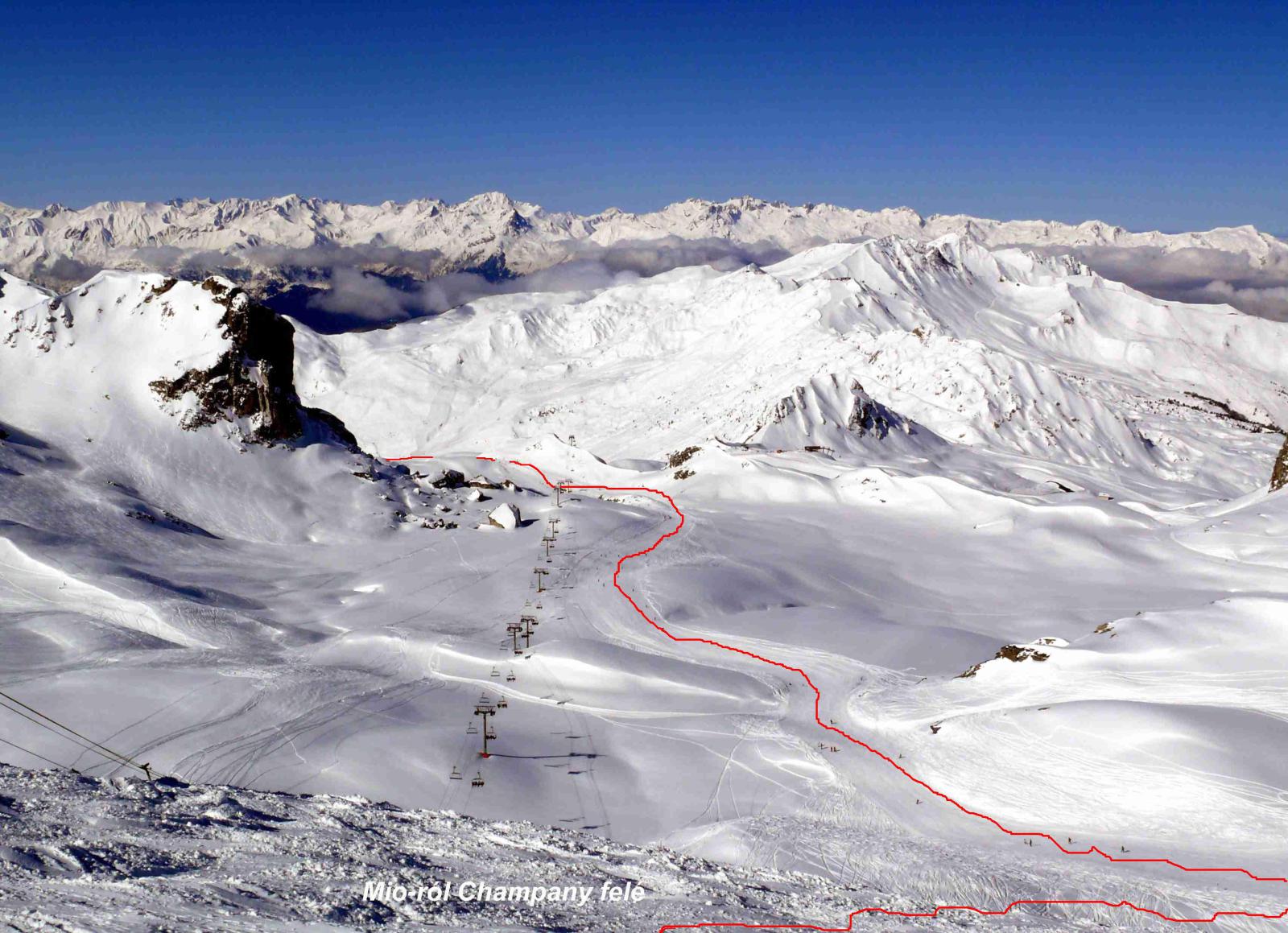 az egyik pálya nyomvonala