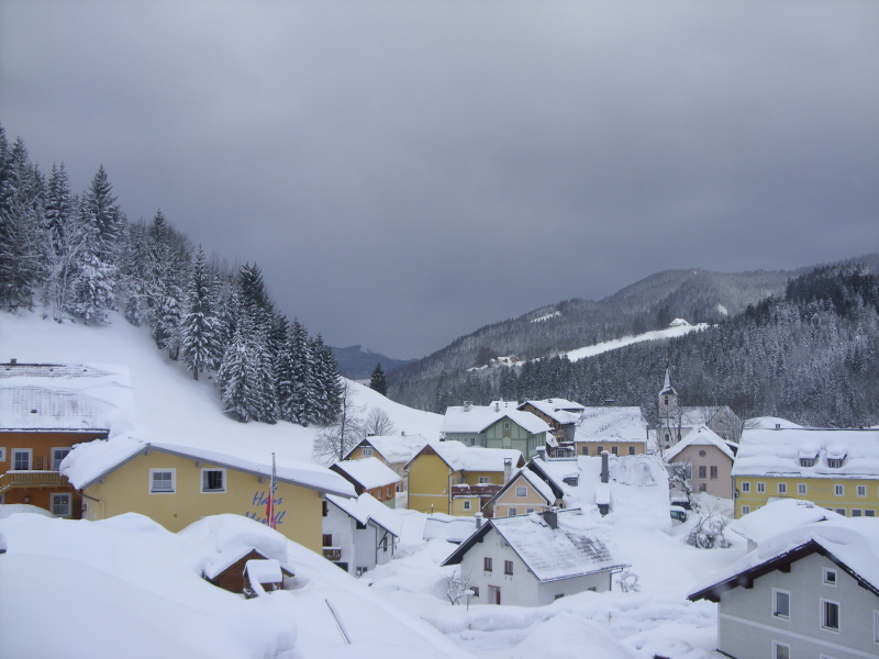 ein kleine Dorf in die Bergen