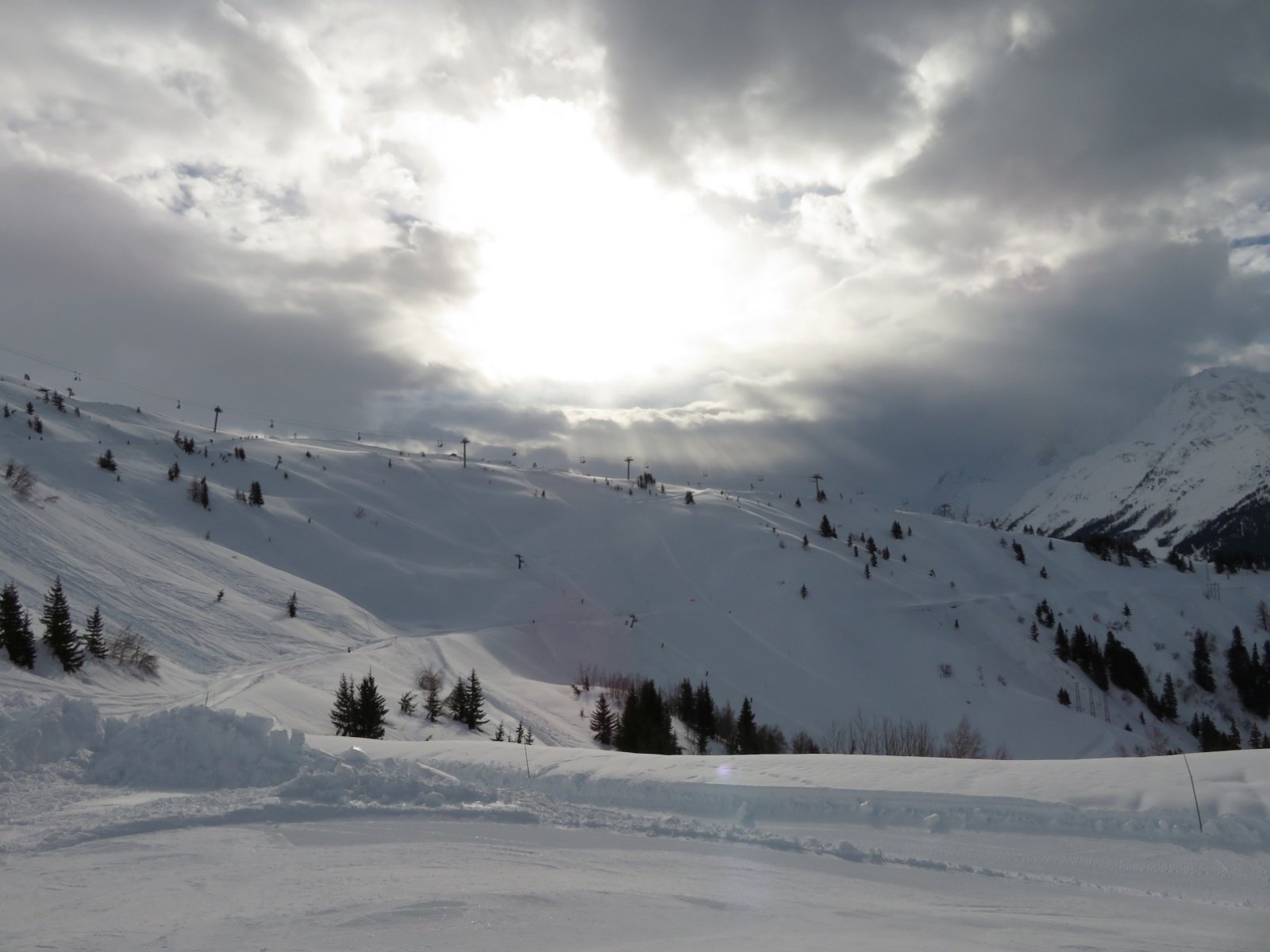 A Sevoliere húzós lift tetejénél