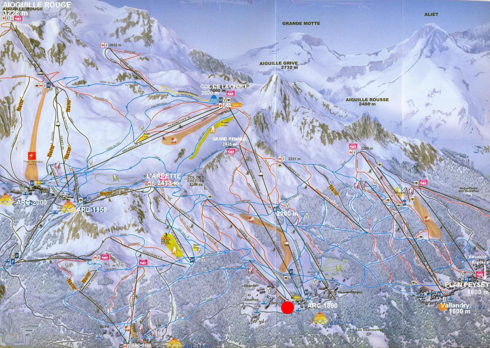Les Arcs sí térképe