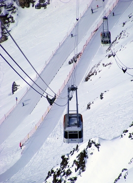 Érkező kabin az Aguille Rouge-ra (3226 m)
