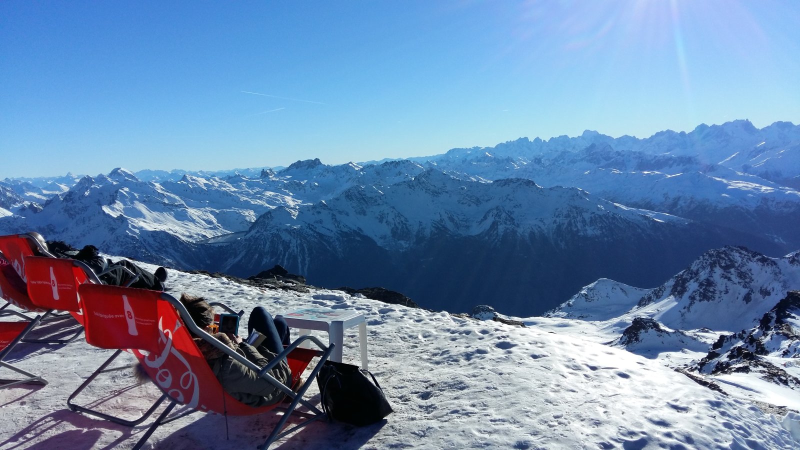 Panoráma a 3200 méteres Caron csúcson