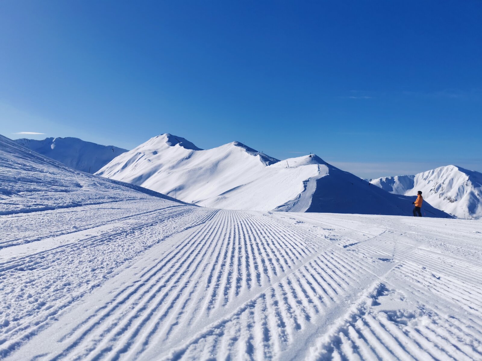 Les Cretes felvonó tetején reggel