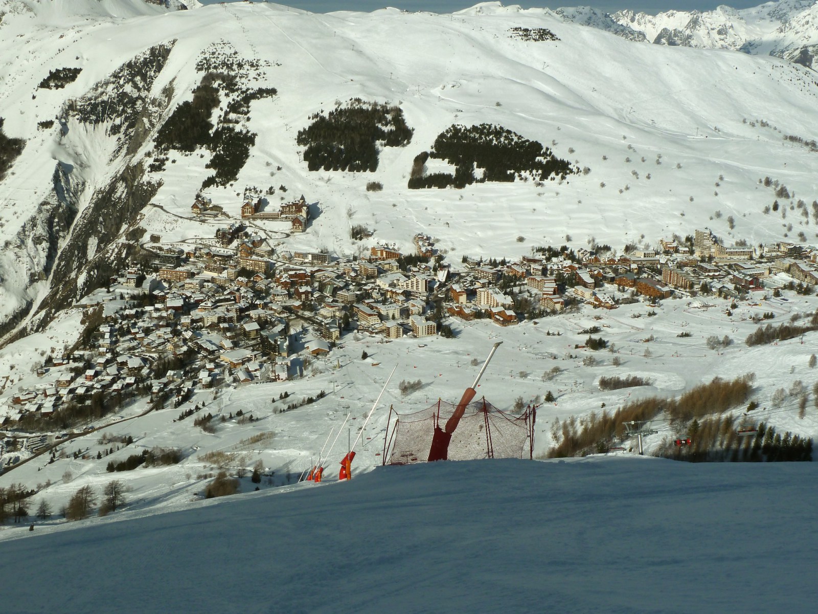 Les 2 Alpes déli városrésze a Diable pályáról