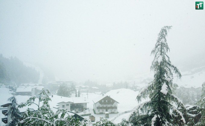 Söldenben a völgy is fehér (a gleccser már nem üzemel) Fotó: TT