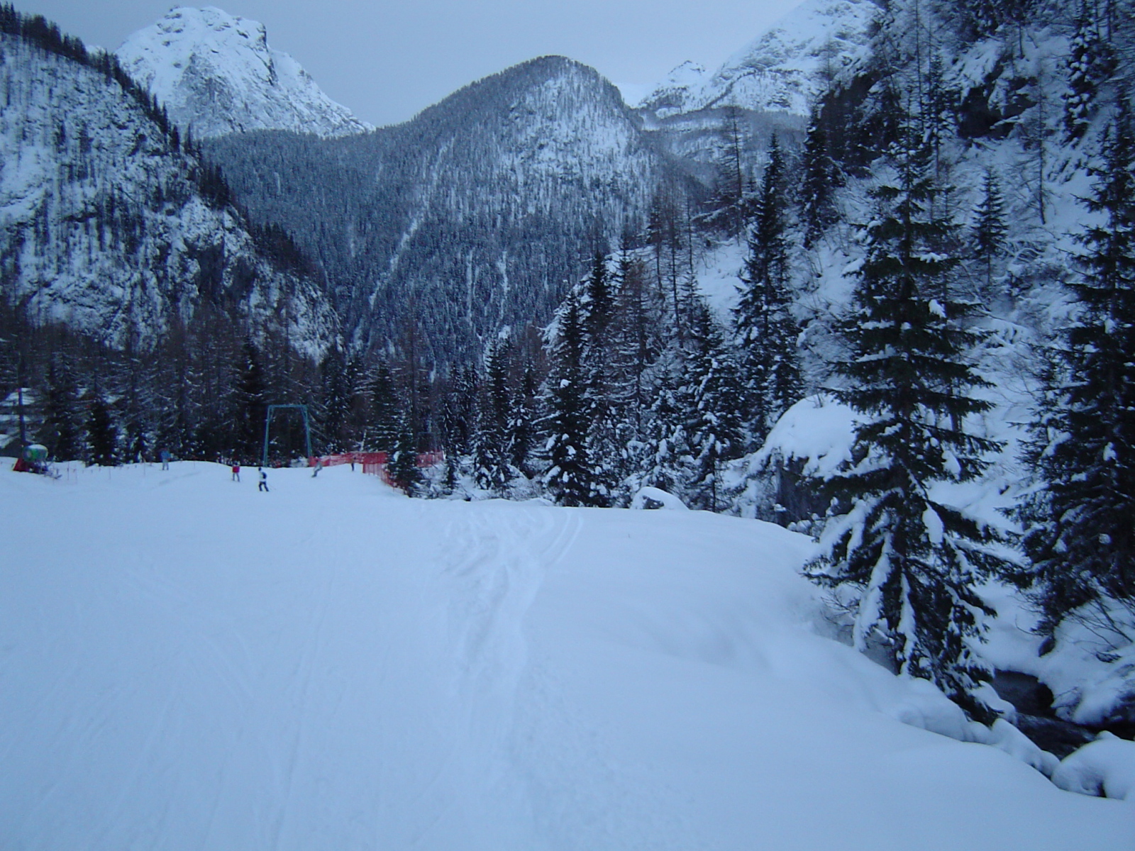 A gleccserről a Malga Ciapélaba vivő erdei pálya