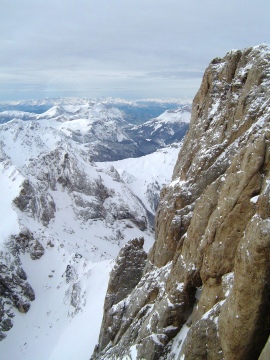 Marmolada, félúton a kabin és a gleccser között