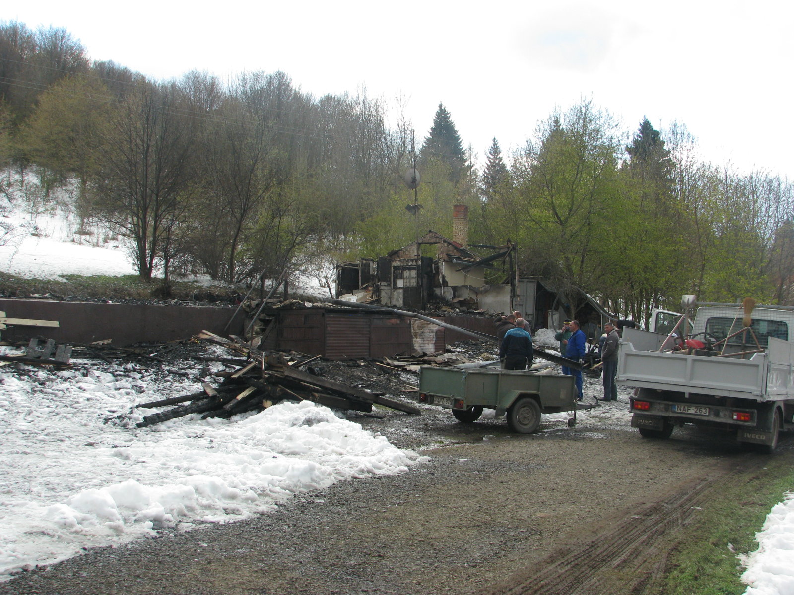 A leégett síház Mátraszentlászlón