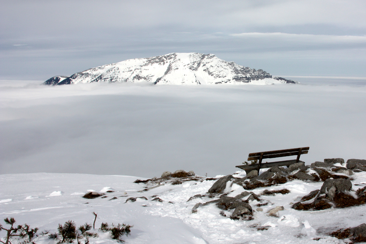 felhőtenger alattunk, szemben az Ötscher