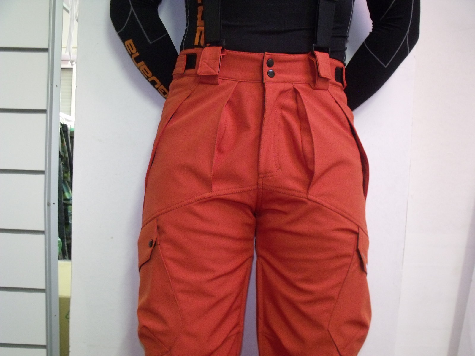 férfi Montagna softshell nadrág - téglavörös 