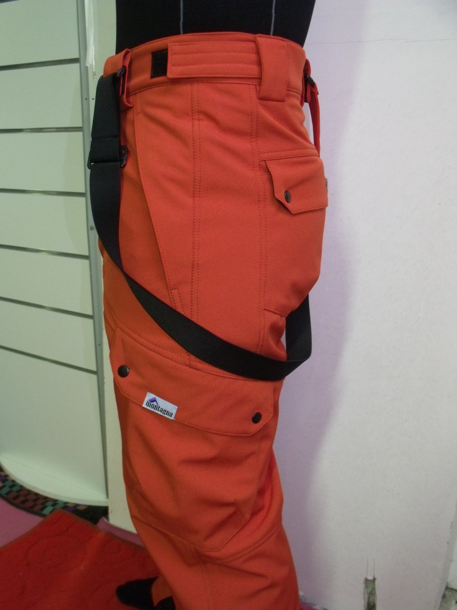 férfi Montagna softshell nadrág - téglavörös 