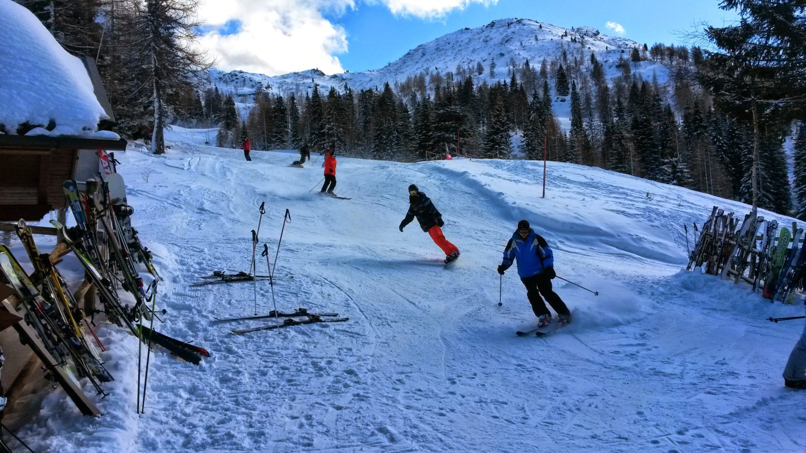 Érkezés a Plattner Hüttébe.