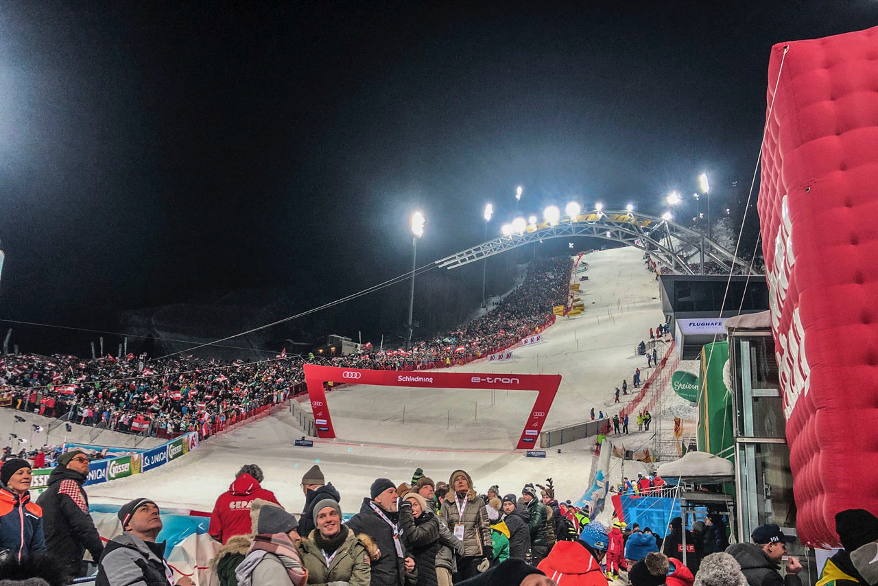 A Planai kivilágított versenypályája, Fotó: Szántó György
