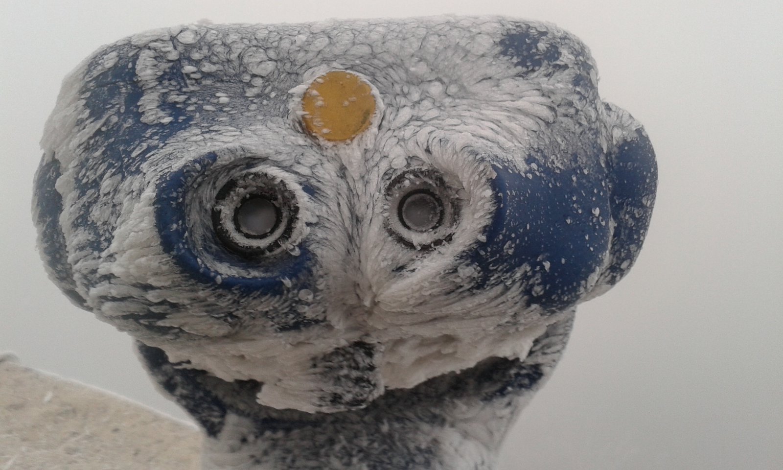 A látcső mint egy hóbagoly kémleli a tájat