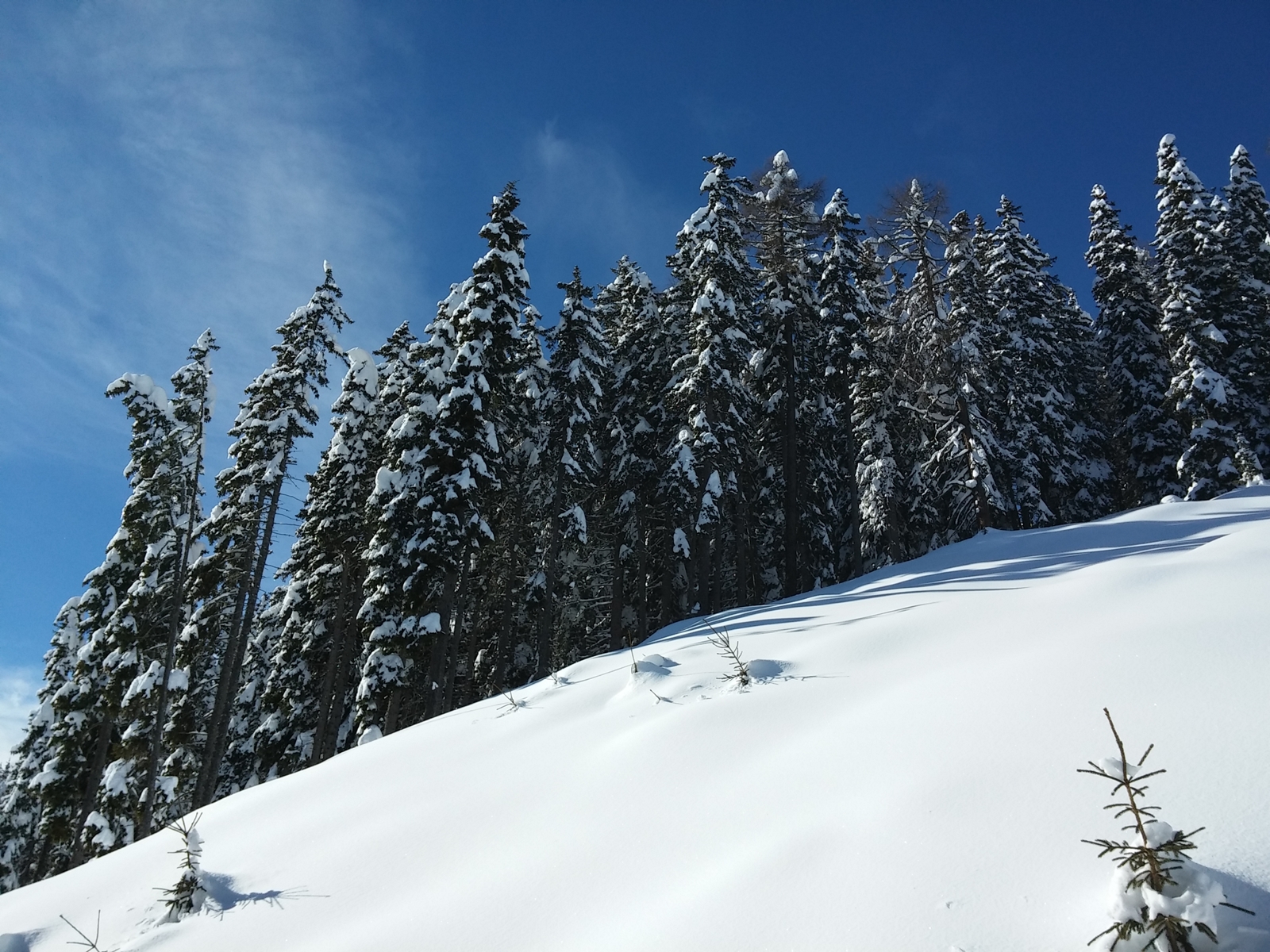De jó is lenne, ha nem sütne a nap! így az ilyen lejtők csak szépek, de nem jók.