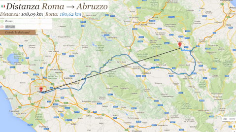 Róma-Abruzzo légvonalban 108 km távolság, kb. most ennyi centi a különbség hórétegben is