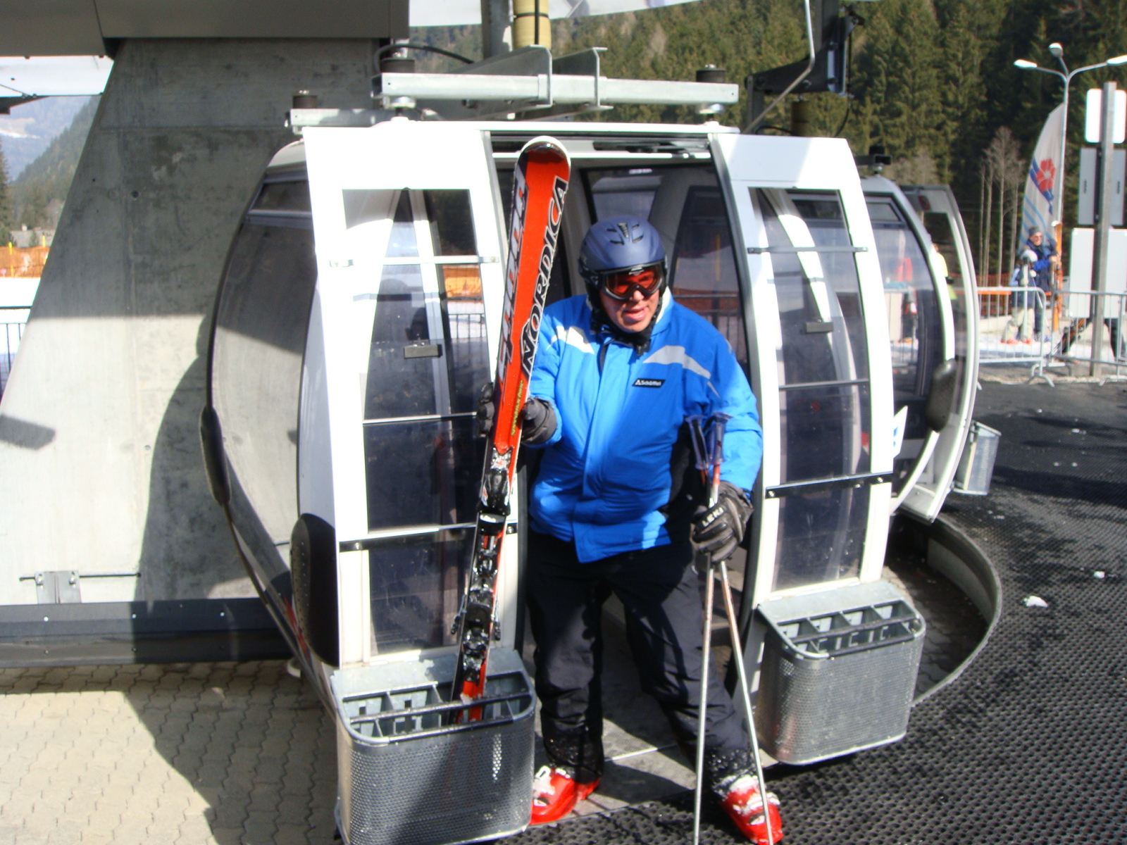 Kiszállás a Speikboden kabinos liftből 1958 méteren