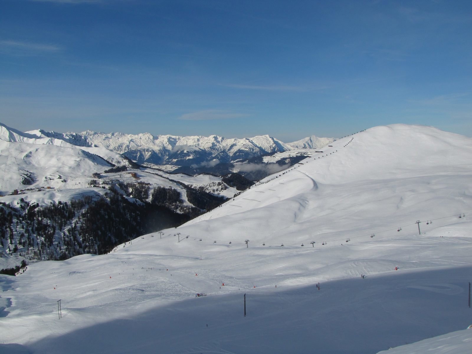 La Plagne, a Crozats felvonó tetejénél