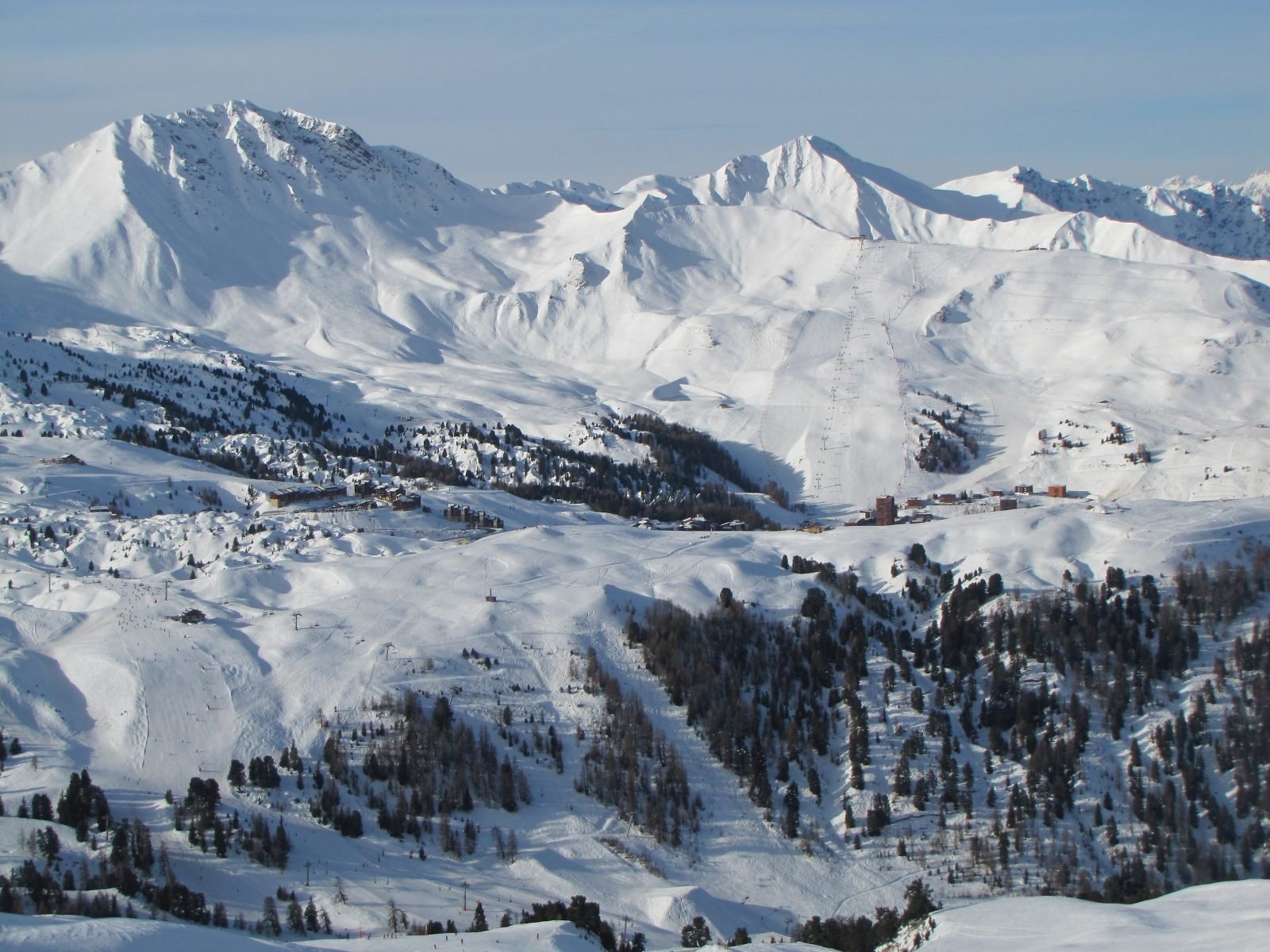 La Plagne, a Crozats felvonó tetejénél