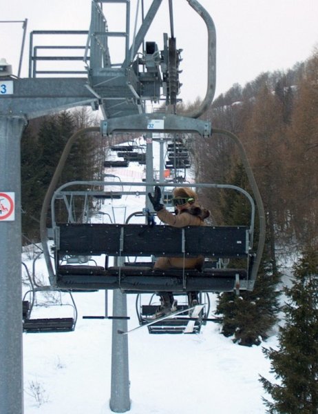 A Mt.Sauc-ra vivő liftten