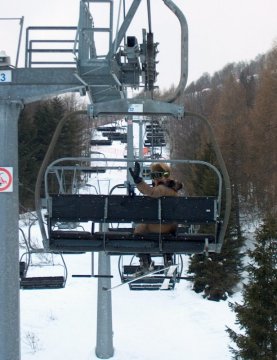 A Mt.Sauc-ra vivő liftten