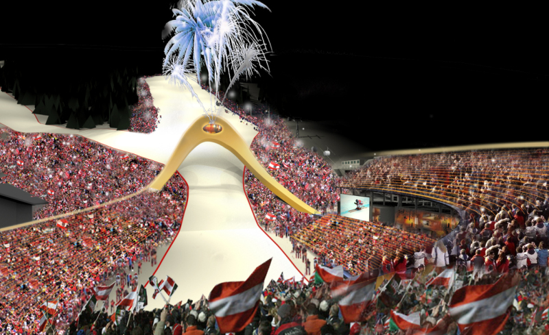 A Győztesek kapuja a célegyenes felett