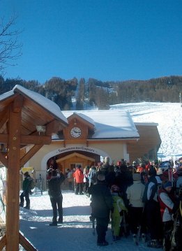 "Chauvet" lift, Pra Loup másik kabinos felvonója, a havazás utáni reggelen