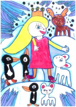 Répási Luca   2. oszt. - Jégkirálynő kedvenc állataival (Sándorfalvi Térségi Alapfokú Művészeti Iskola)