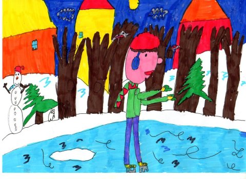 Kállai Kevin, 8 éves - Első lépéseima  jégen (Debreceni Benedek Elek Általános Iskola, 2. b)