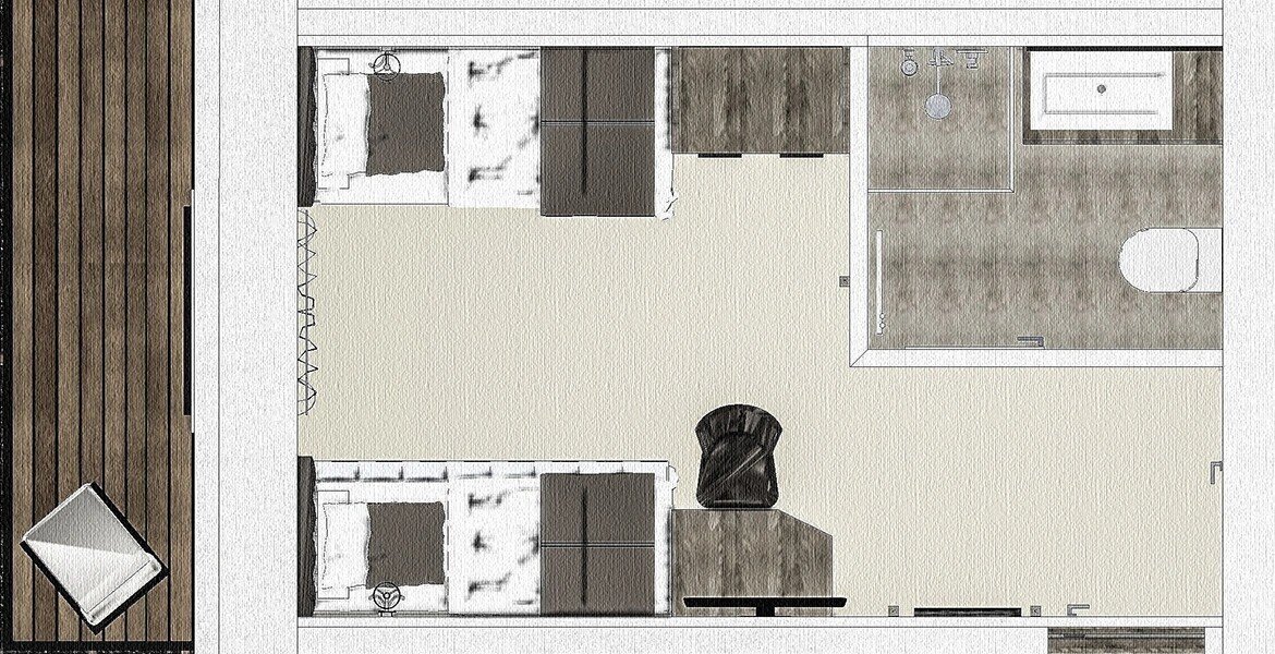 Twin-szoba erkéllyel