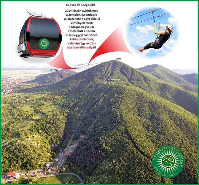 Új, hazánkban egyedülálló élményelem, egy átcsúszó kötélpálya létesül Sátoraljaújhelyen, a Zemplén Kalandparkban