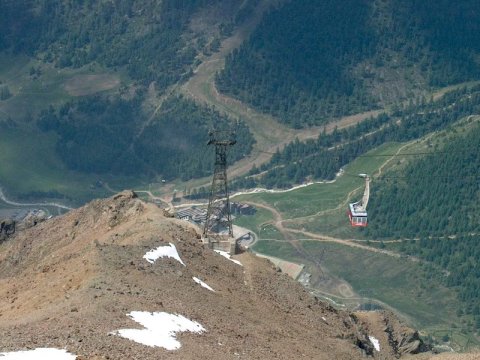 Délfelé, mikor már nagyon fellazúlt a hó, visszatérés...