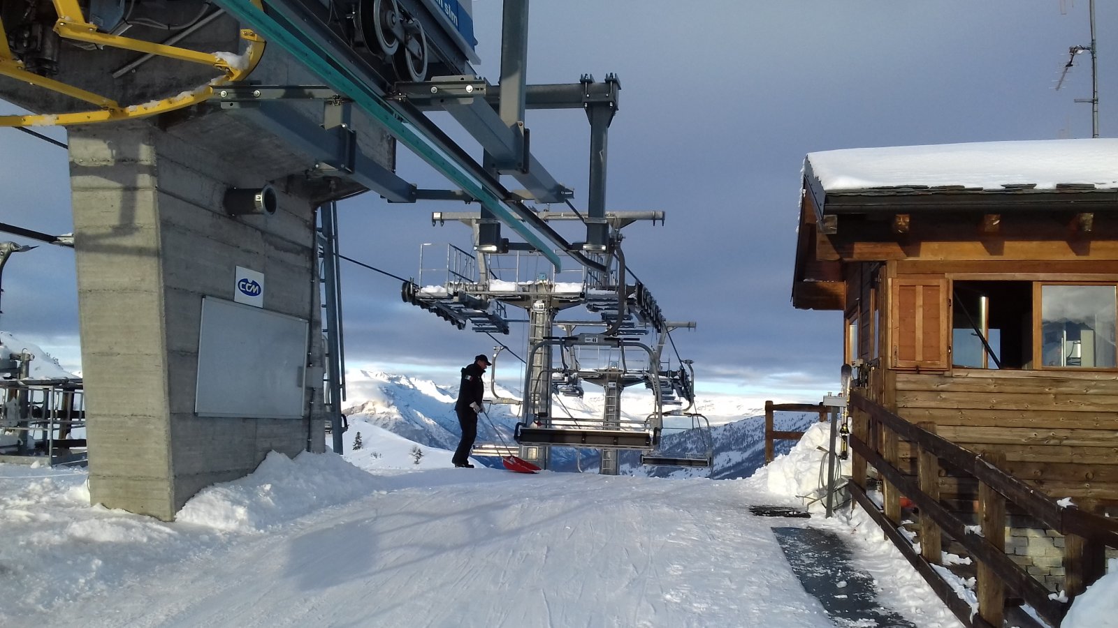 Claviere, a "dallamos nevű" lift kiszállója - itt is mi voltunk az utolsó síelők