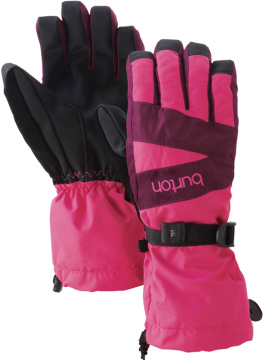 Burton Girls kesztyű  Junior sí, illetve snowboard kesztyű lányoknak. Állítható csuklórész. Thermacore szigetelés. Dryride Insane membrán felel a vízállóságért és a szellőzésért.