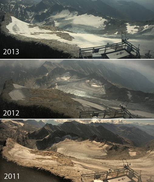 Az elmúlt három nyár összehasonlítva (Kép: zamg.at)