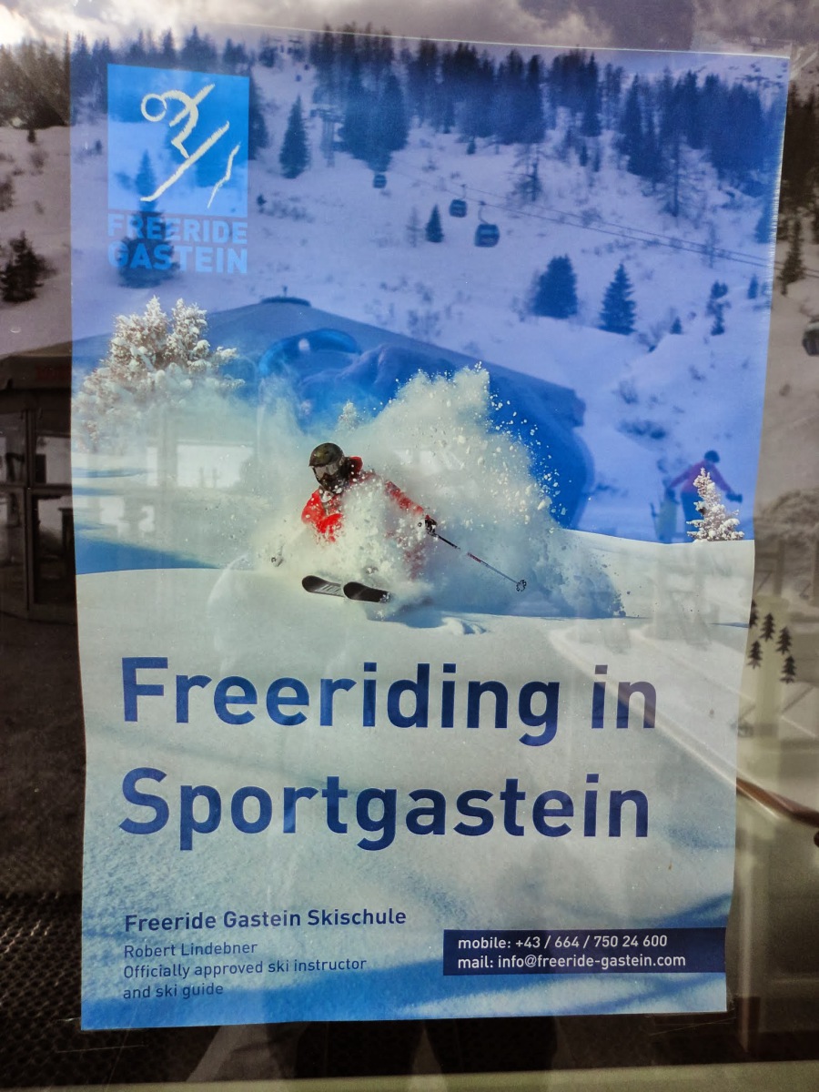 Sportgastein kultikus freeride hely - külön freeride oktatásra szakosodott síiskola is van itt!