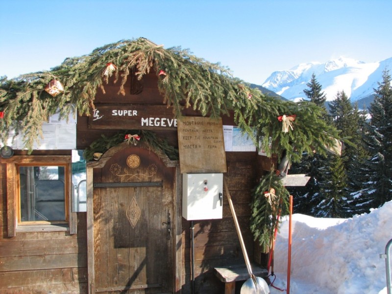 Megeve, egy húzós felvonó házikója