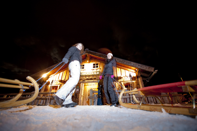 A Hochwurzen Alm - esti szánkózók találkozóhelye - Kattints a képre a nagyításhoz