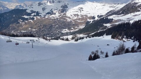 Verbier a falu, ott már kevés hó volt
