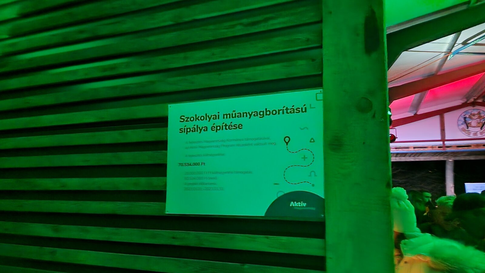 A fejlesztés ca. 70 millió forintba került, ebből 50 millió forint volt önerő és 20 millió forint költségvetési támogatást biztosított az Aktív Magyarország Program.