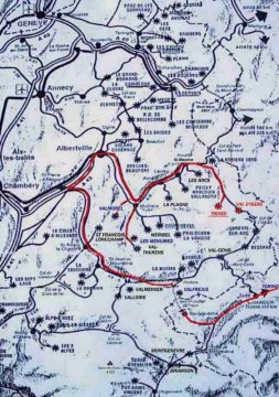 A francia terület útvonal térképe