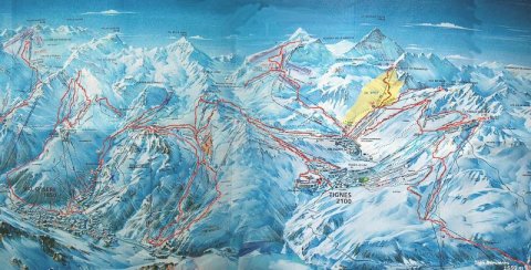 Térképen megjelőlve a 6 napon bejárt terület főbb pályái a régióban