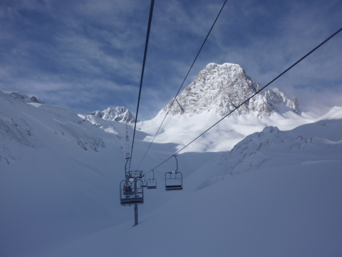 Úton a Col Des Ves lifttel (Tignes)
